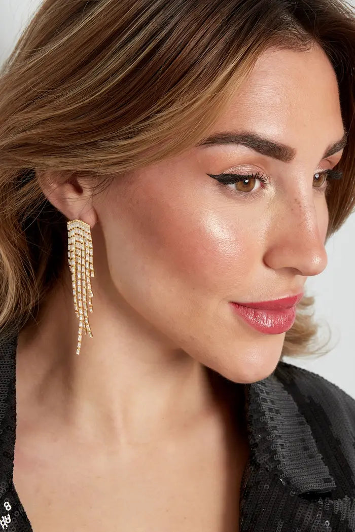 Oorbellen sparkly love gold