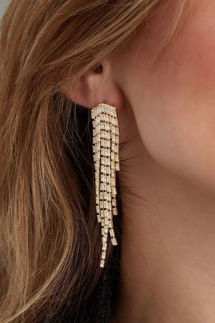 Oorbellen sparkly love gold