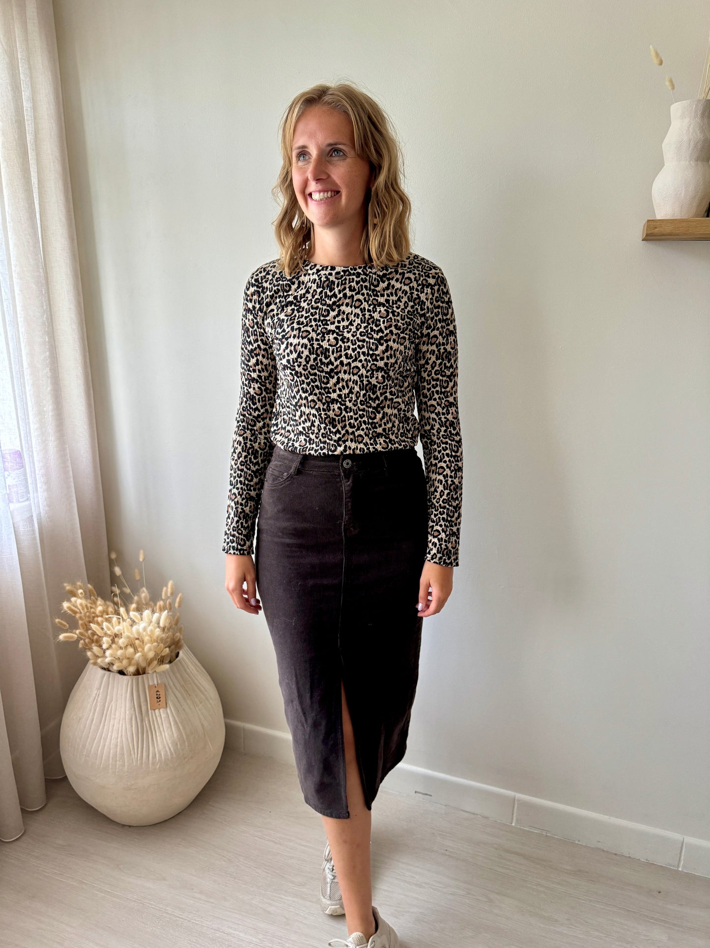 SKIRT RIB BROWN