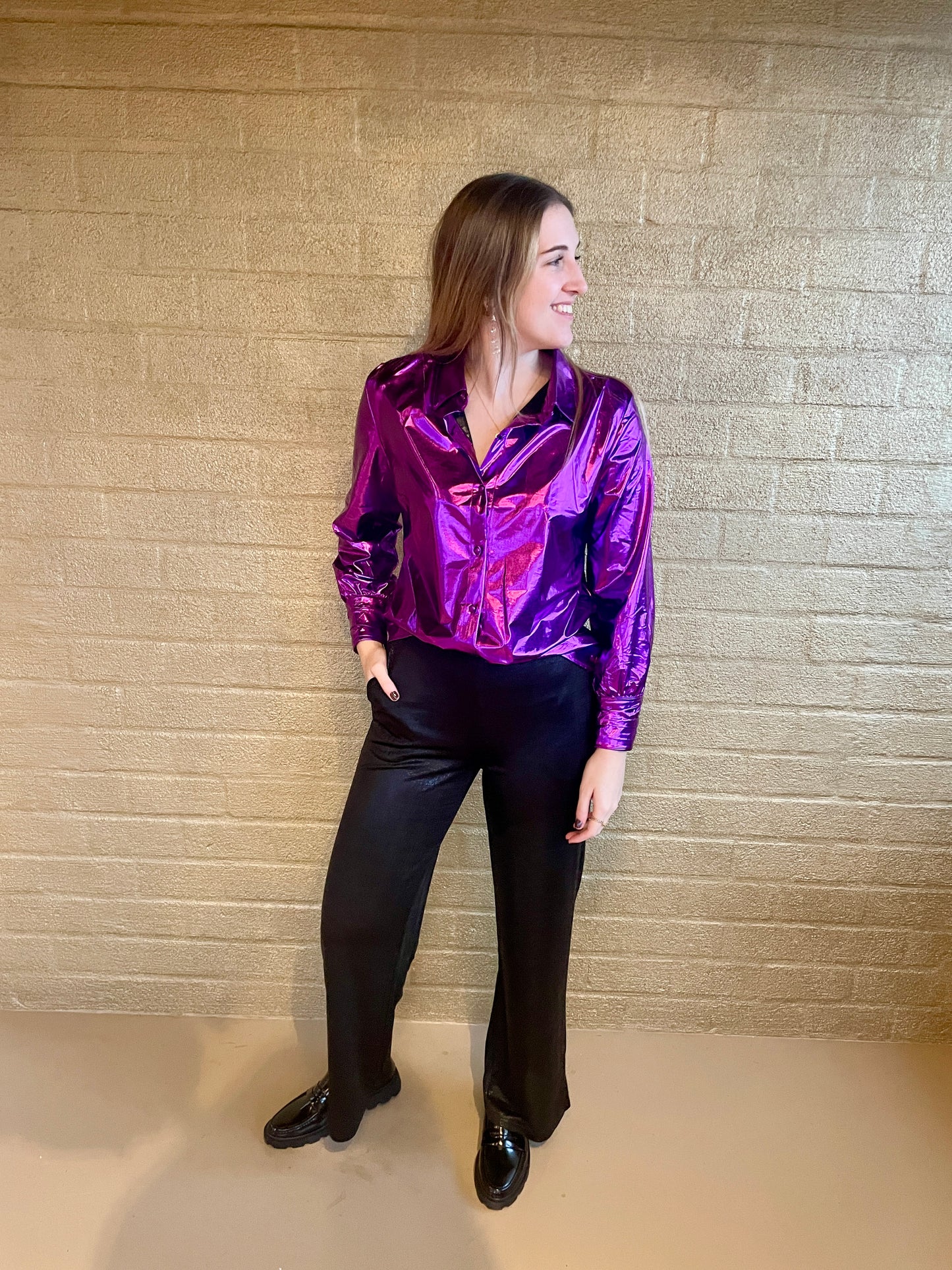 BLOUSE METALLIC PURPLE