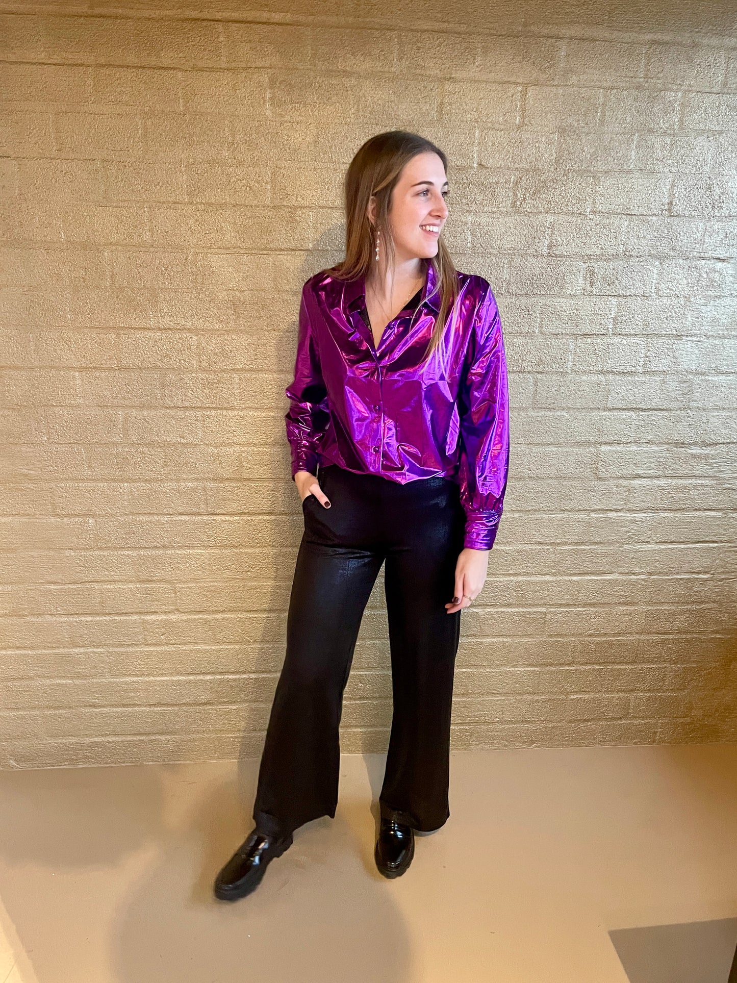 BLOUSE METALLIC PURPLE