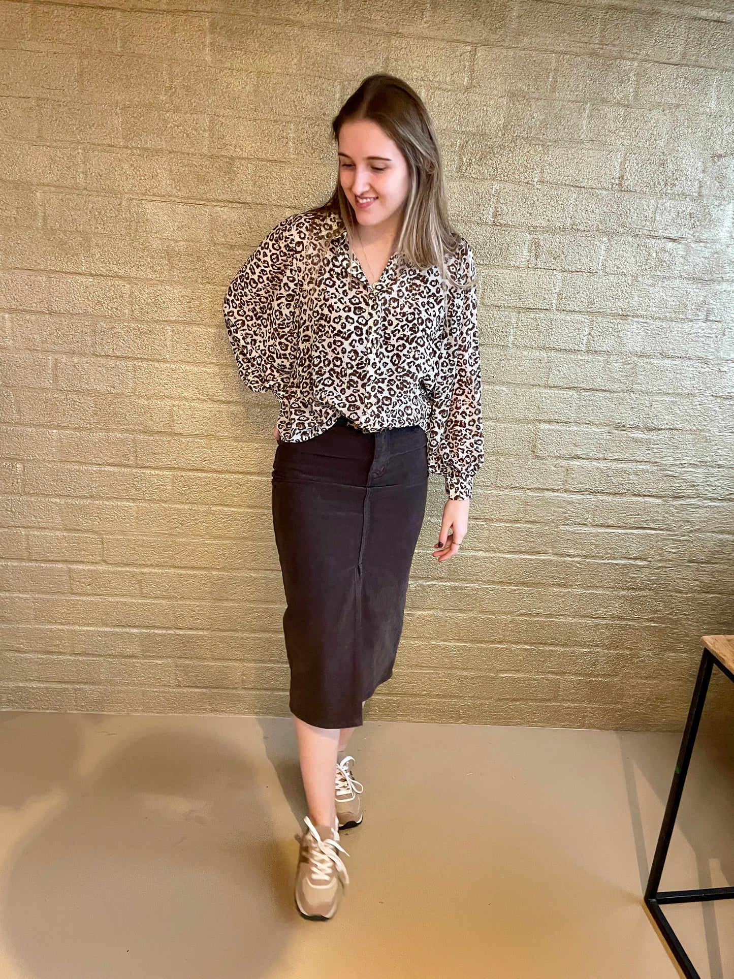 SKIRT RIB BROWN