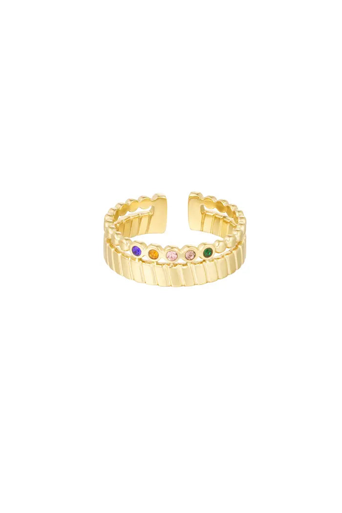 stripes with stones- ring