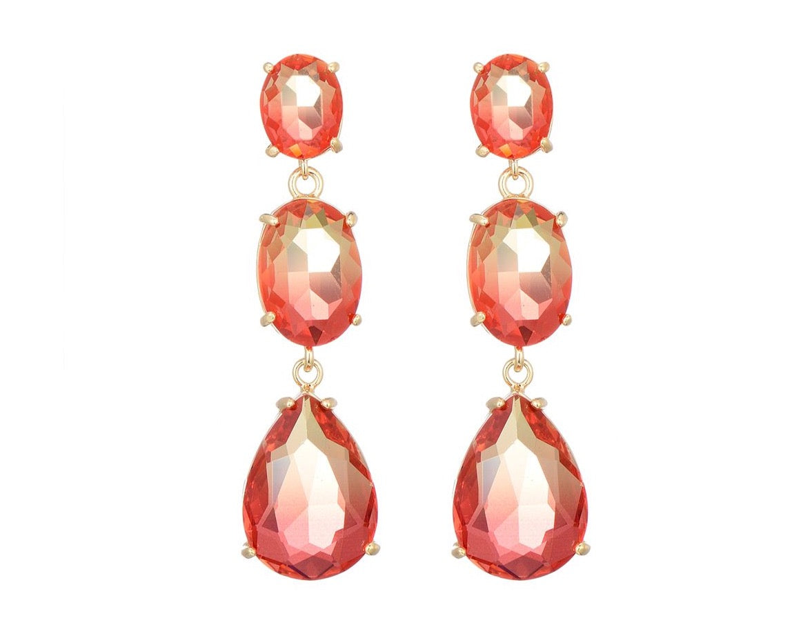 Earring stone orange