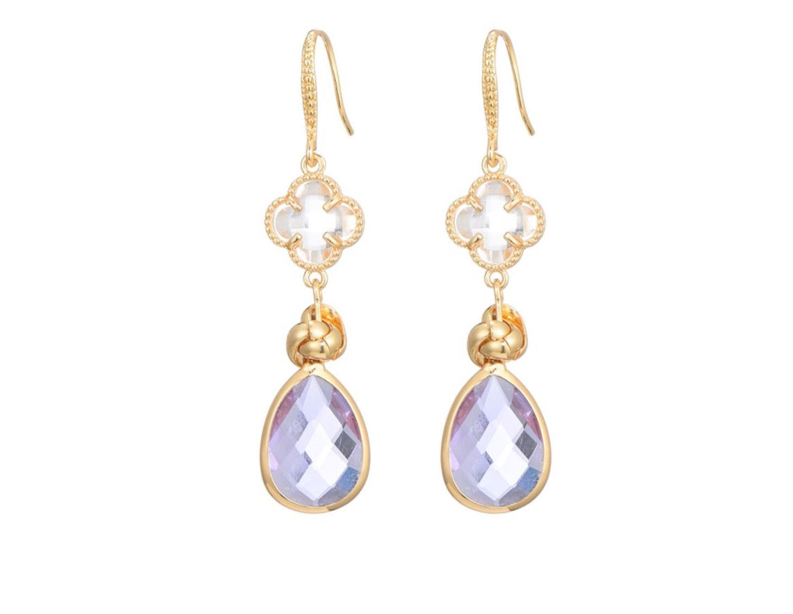 EARRING PURPLE KLAVER