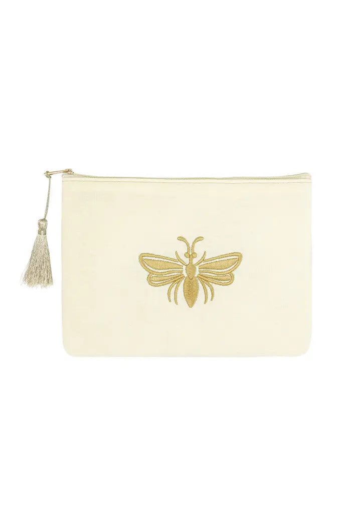 Make-up bag with golden bee