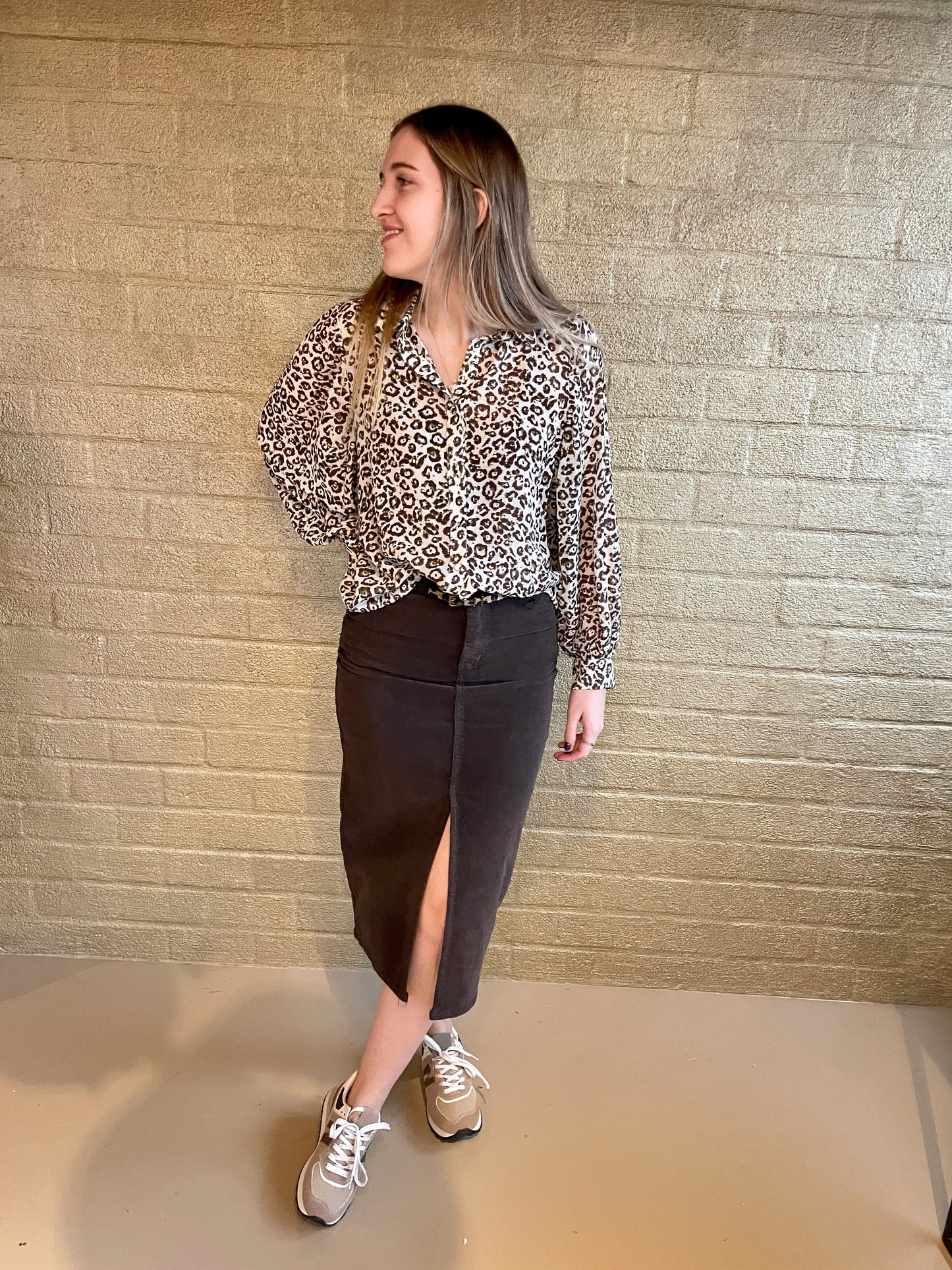 SKIRT RIB BROWN