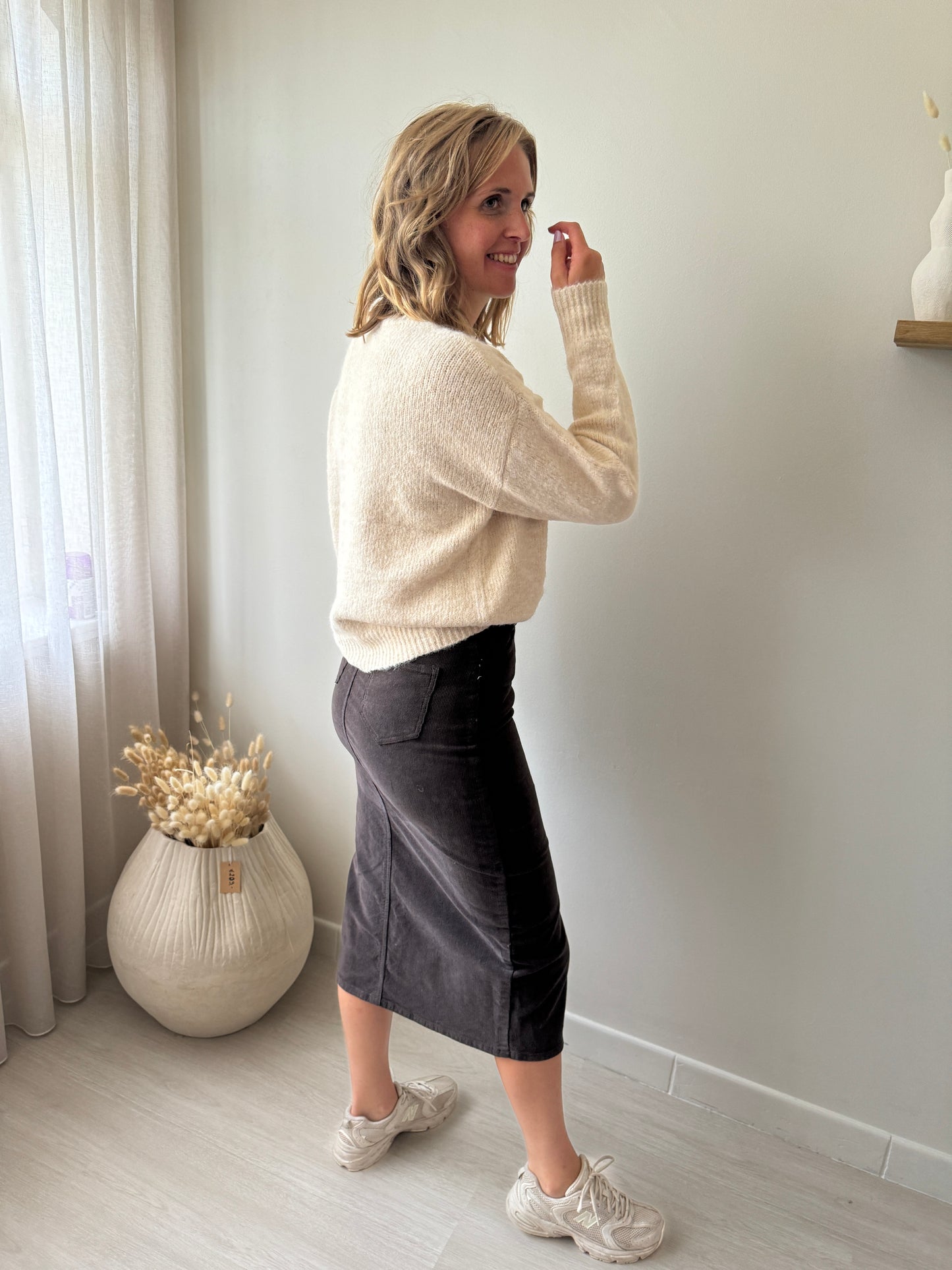 SKIRT RIB BROWN