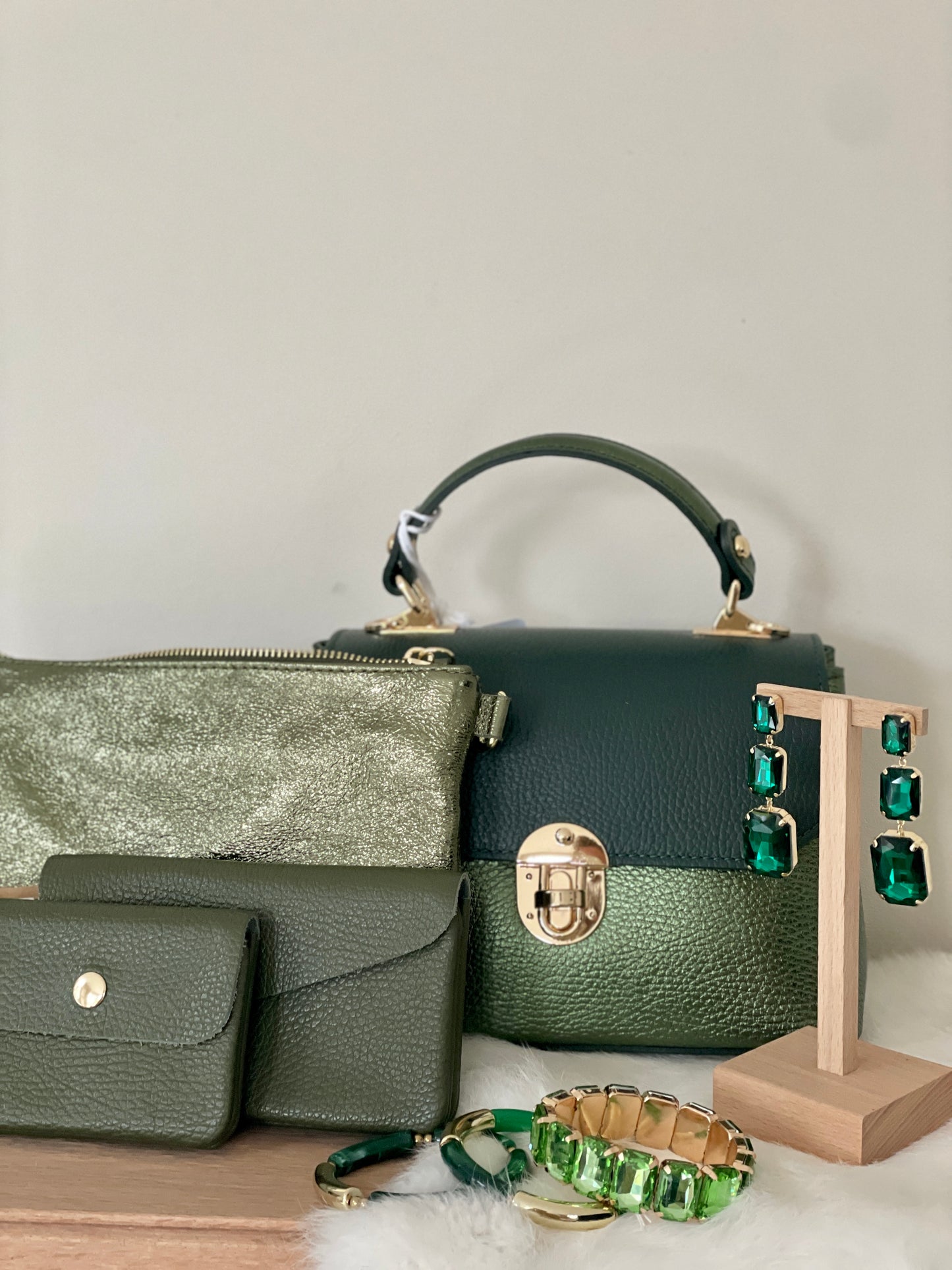 SCHOUDERTAS METALLIC GREEN
