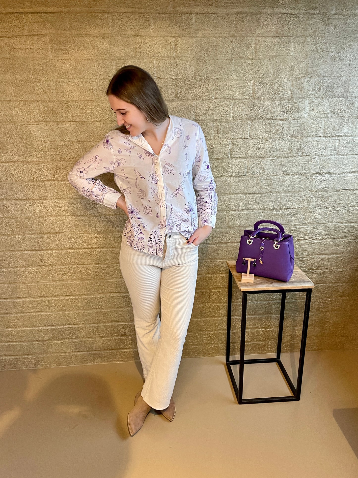 BLOUSE FLOWER PURPLE