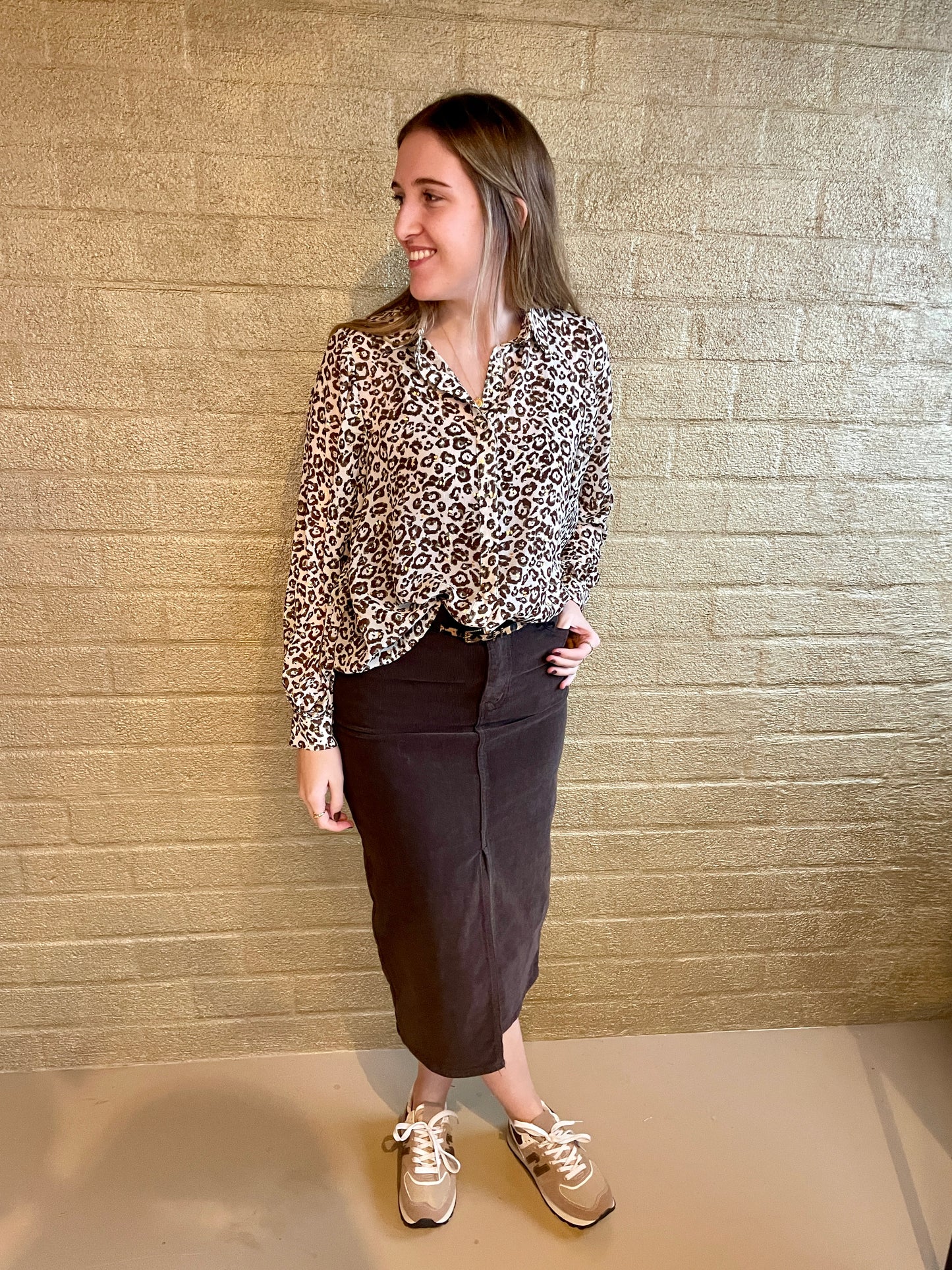 SKIRT RIB BROWN
