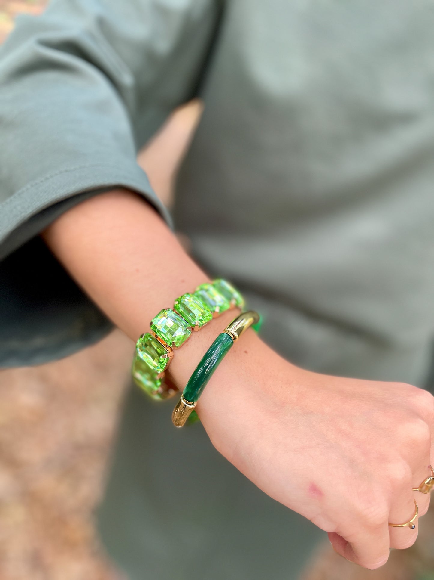 BRACELET GREEN STONE