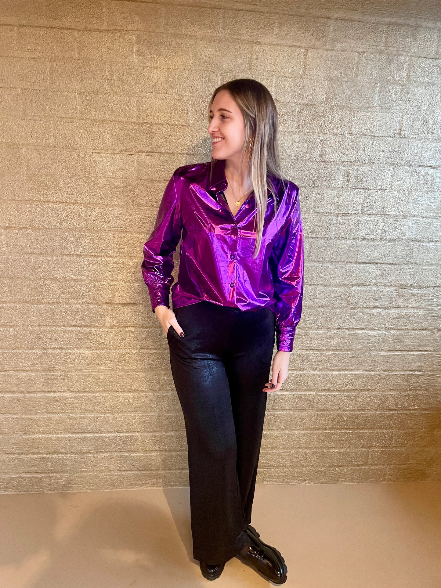 BLOUSE METALLIC PURPLE