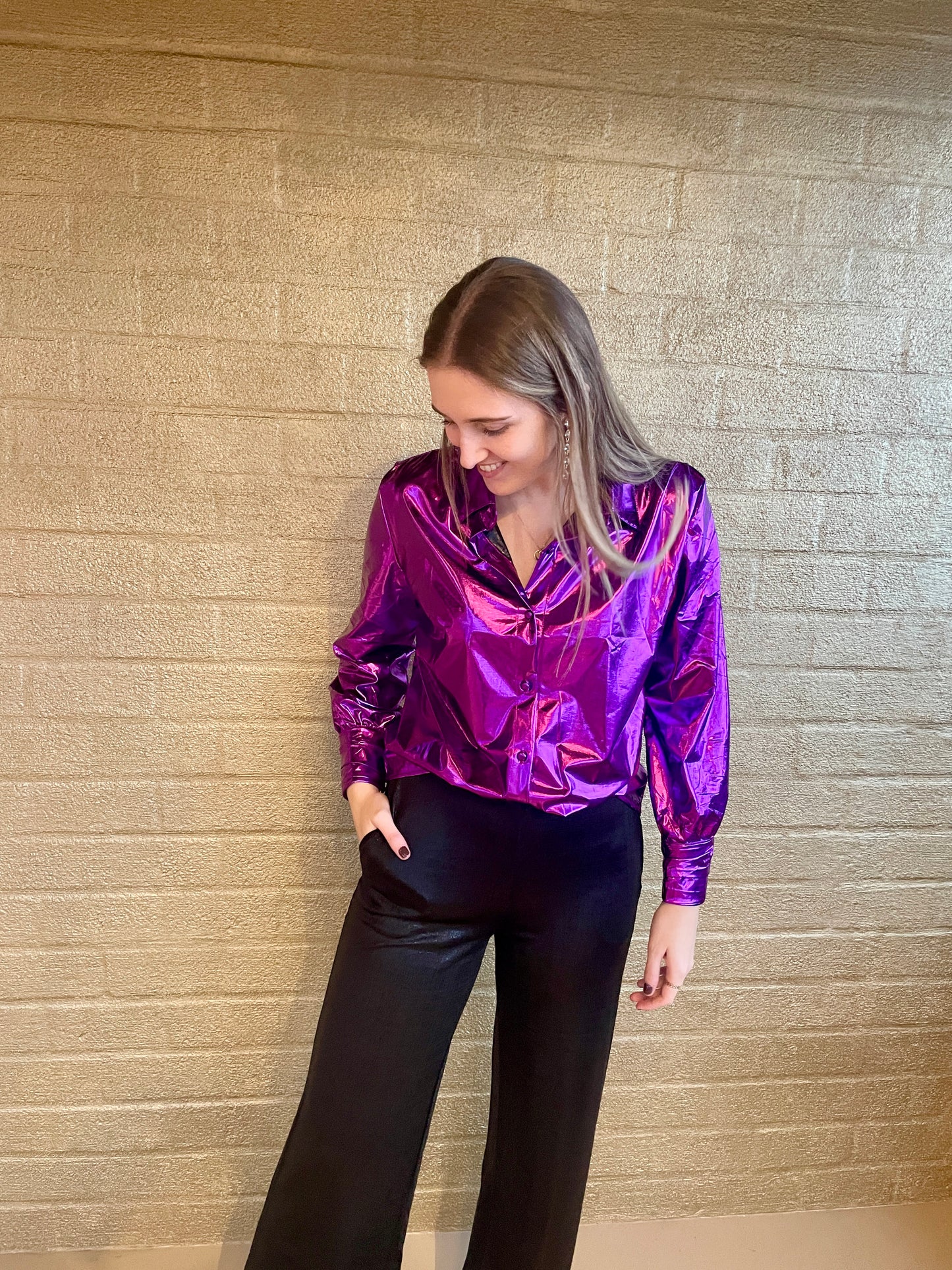 BLOUSE METALLIC PURPLE