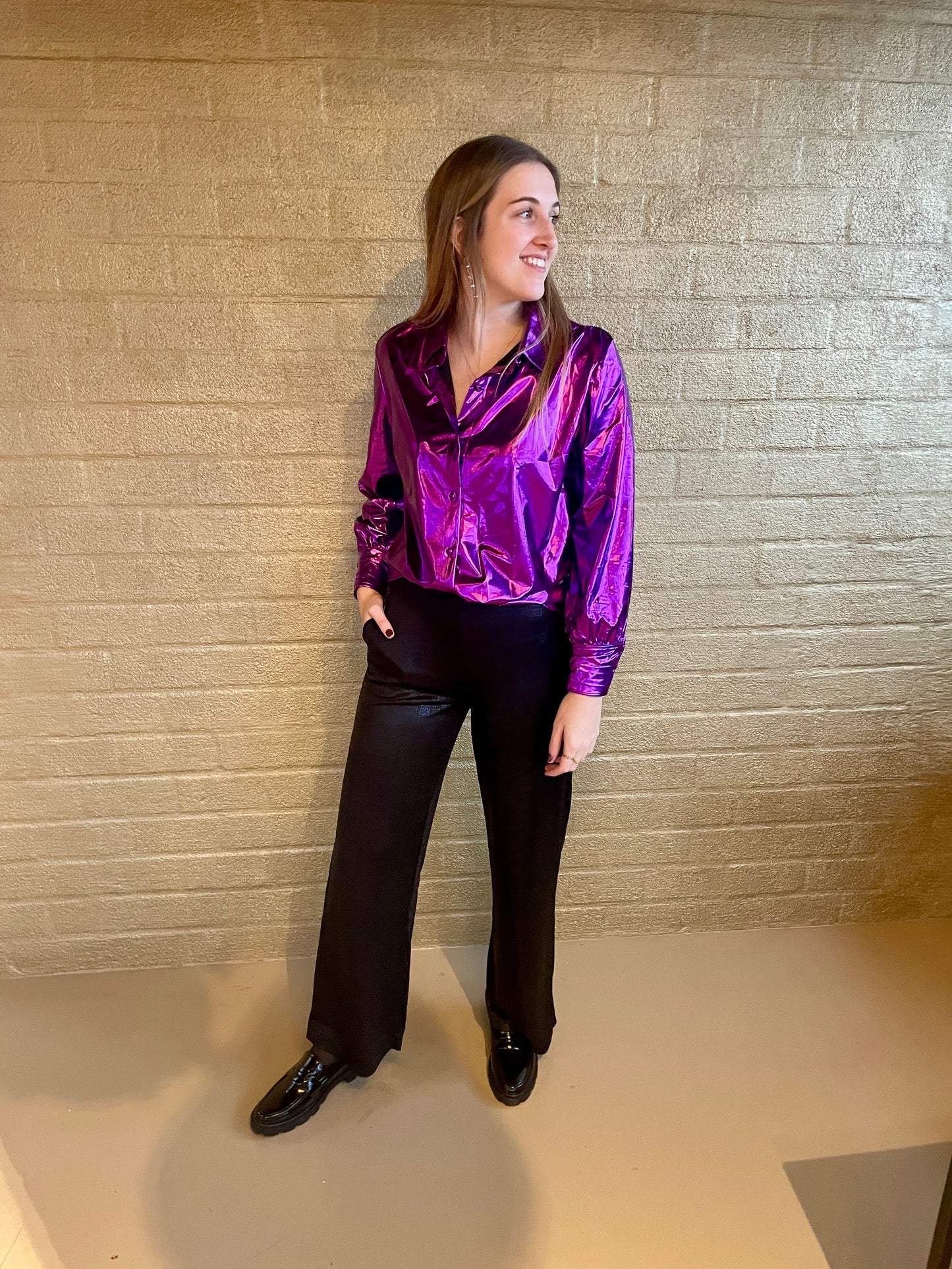 BLOUSE METALLIC PURPLE