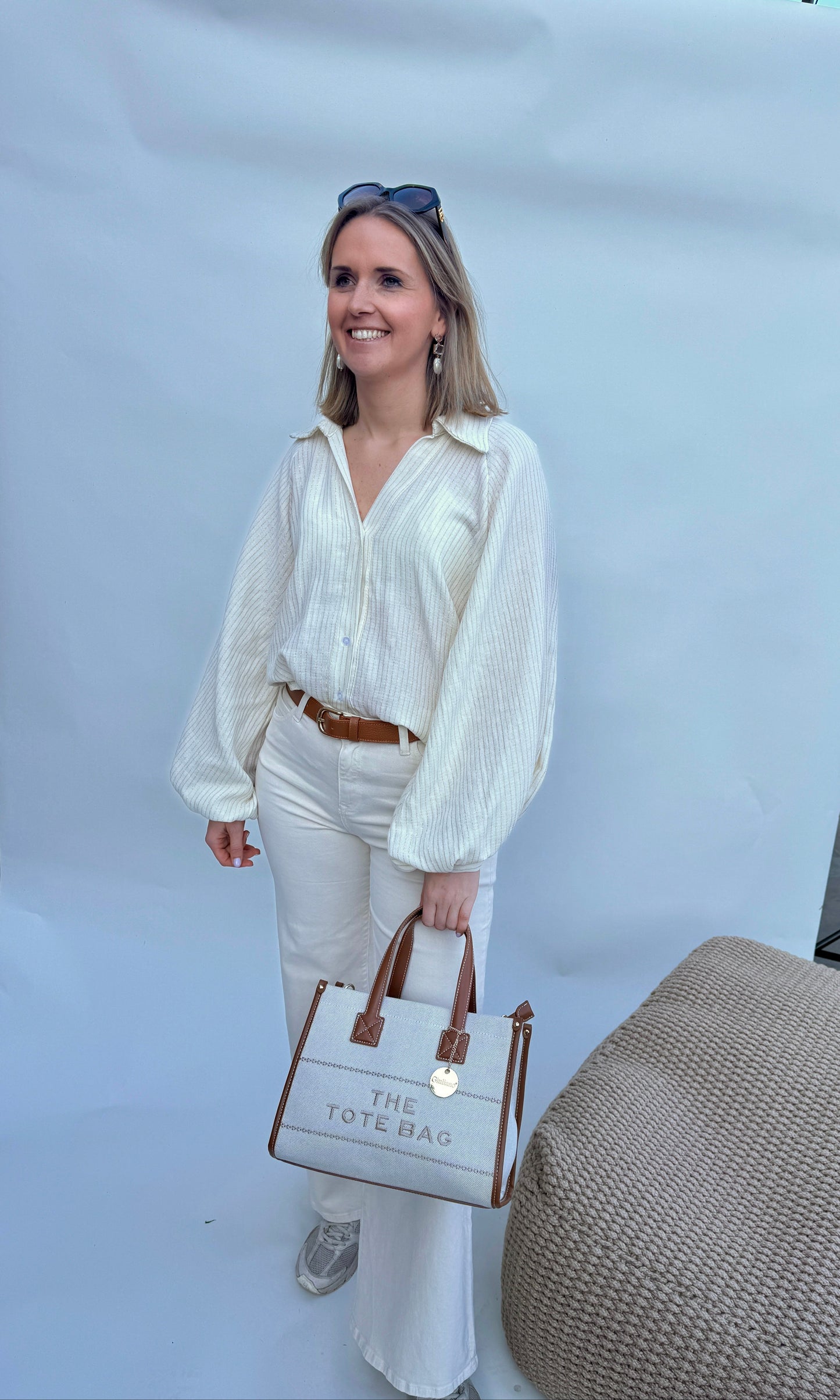 BLOUSE LIZA GOLD/WHITE