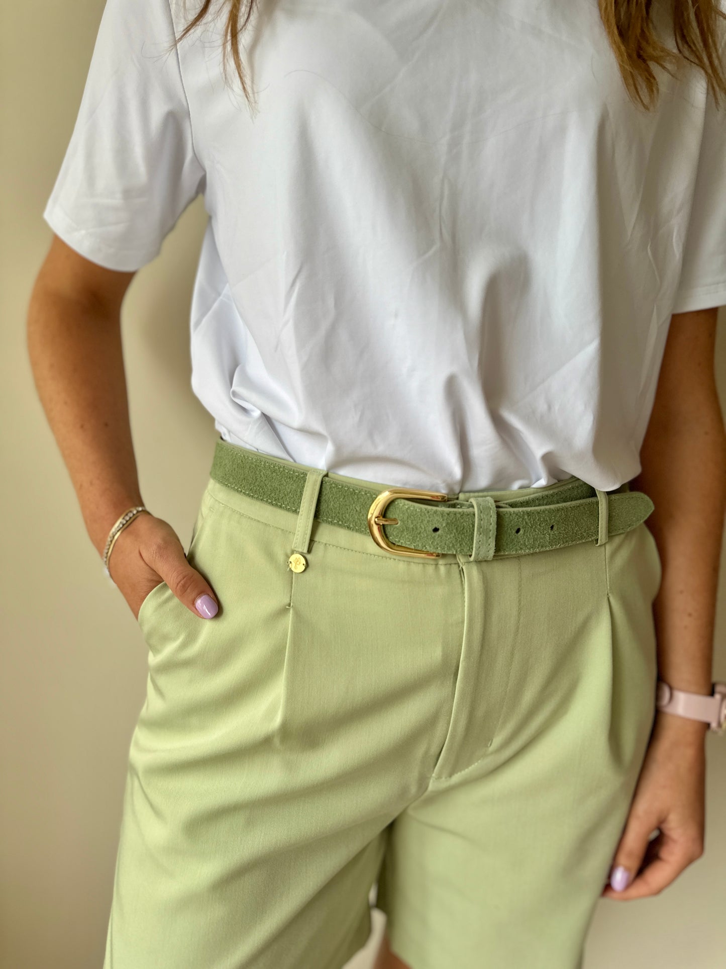BELT SUEDE GREEN-riem