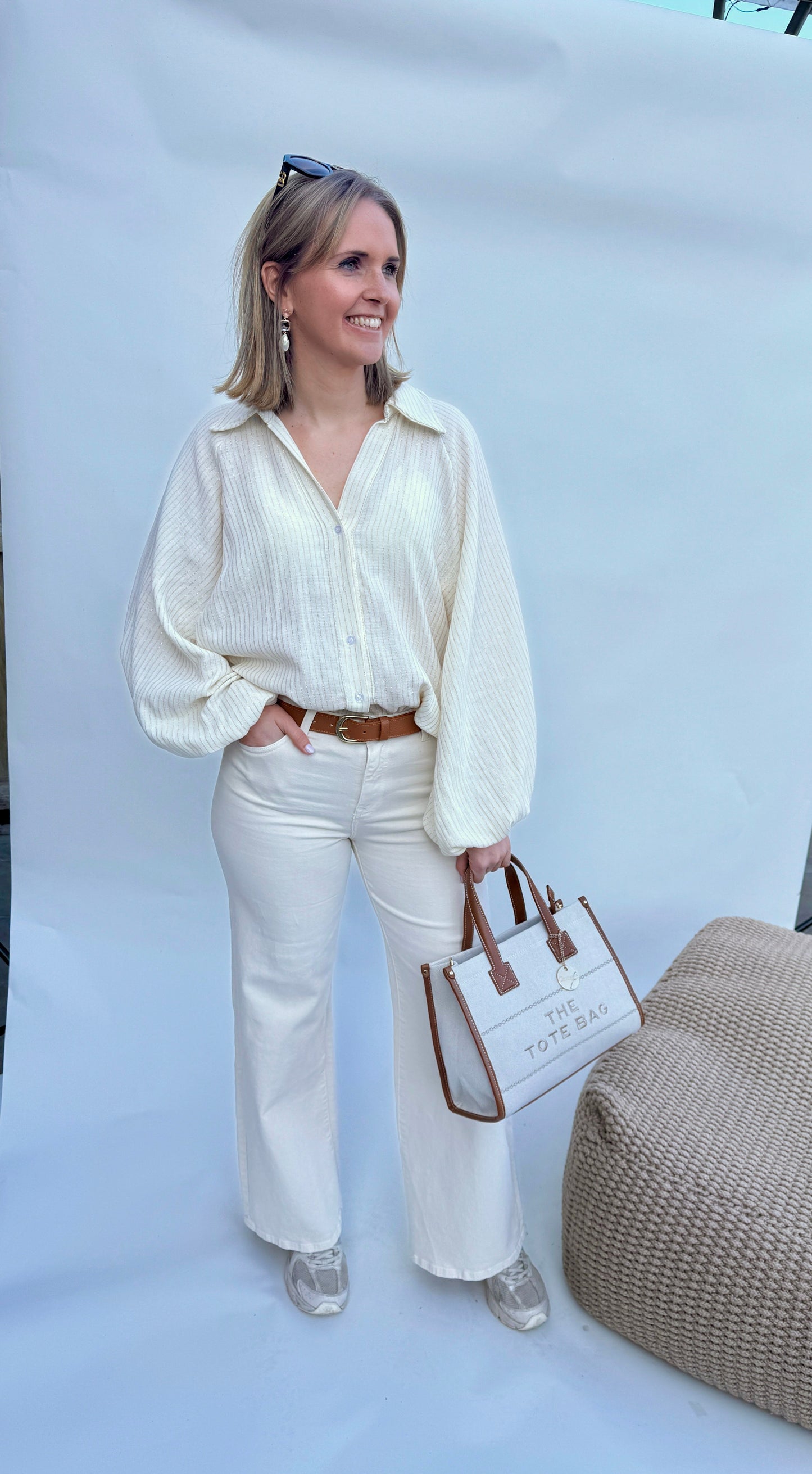 BLOUSE LIZA GOLD/WHITE