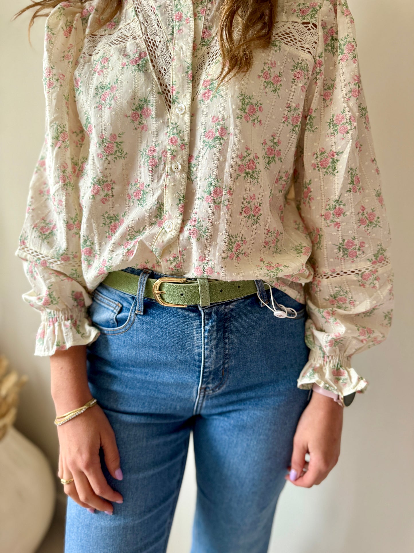 BELT SUEDE GREEN-riem