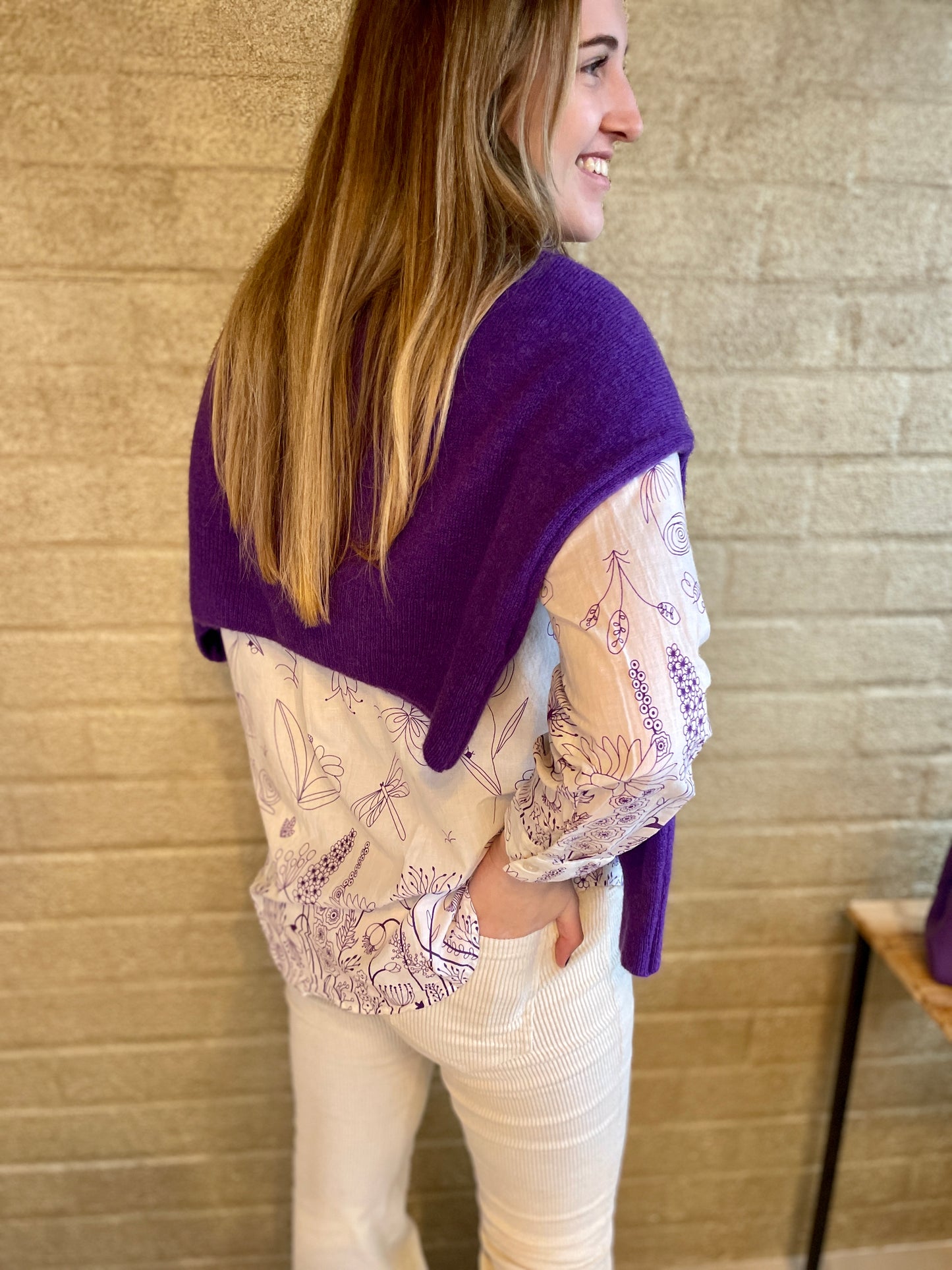 BLOUSE FLOWER PURPLE