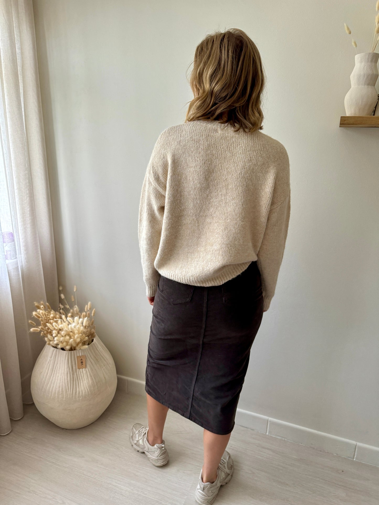 SKIRT RIB BROWN