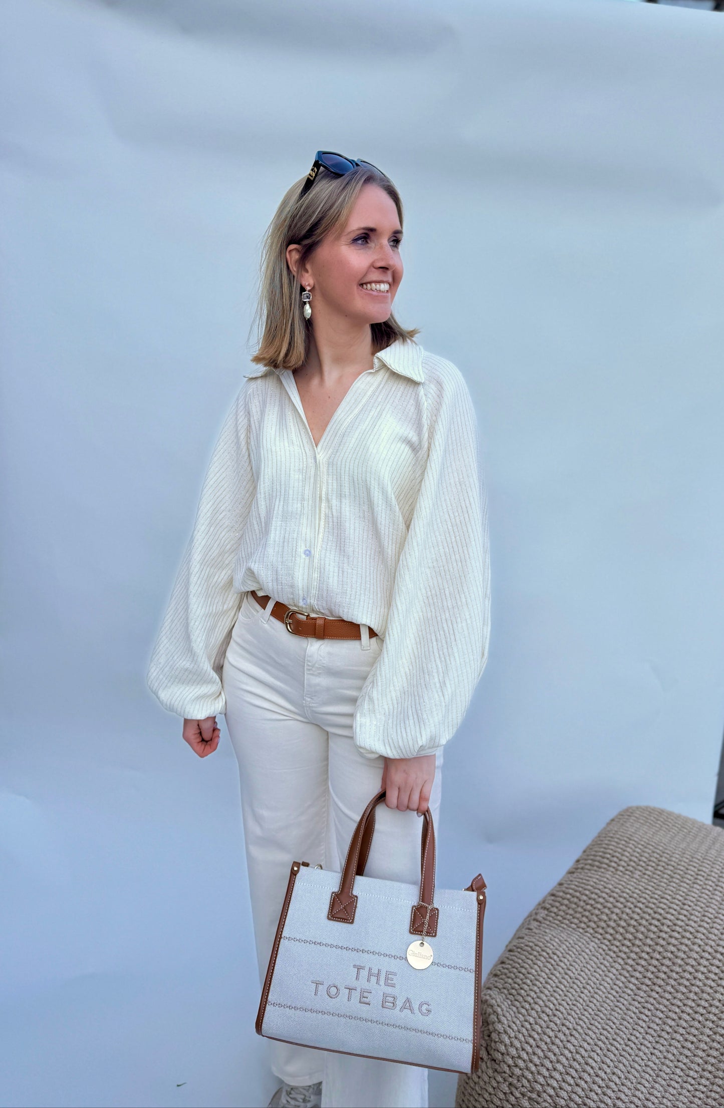 BLOUSE LIZA GOLD/WHITE