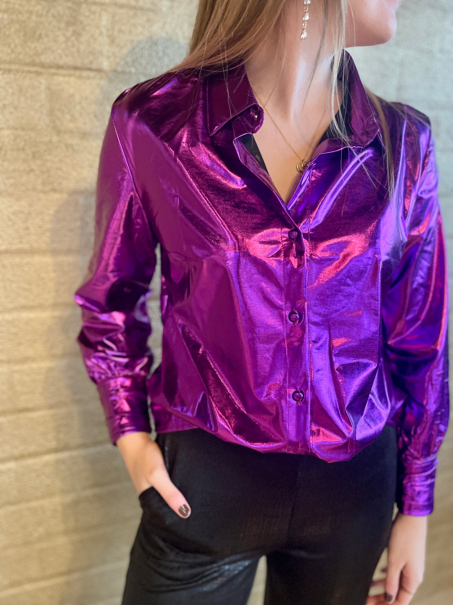 BLOUSE METALLIC PURPLE