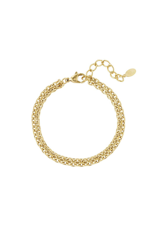 Bracelet wide links Gold
