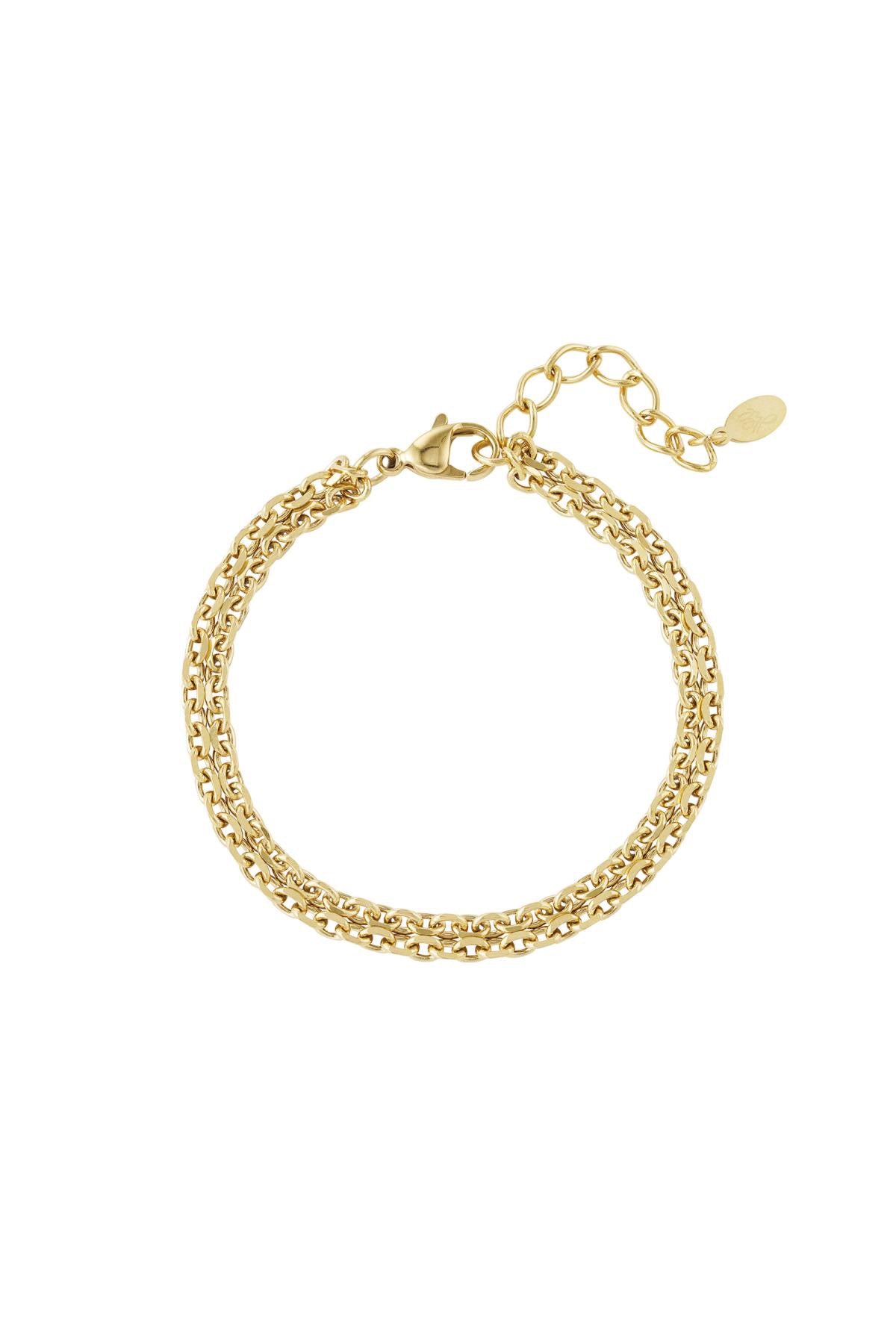 Bracelet wide links Gold