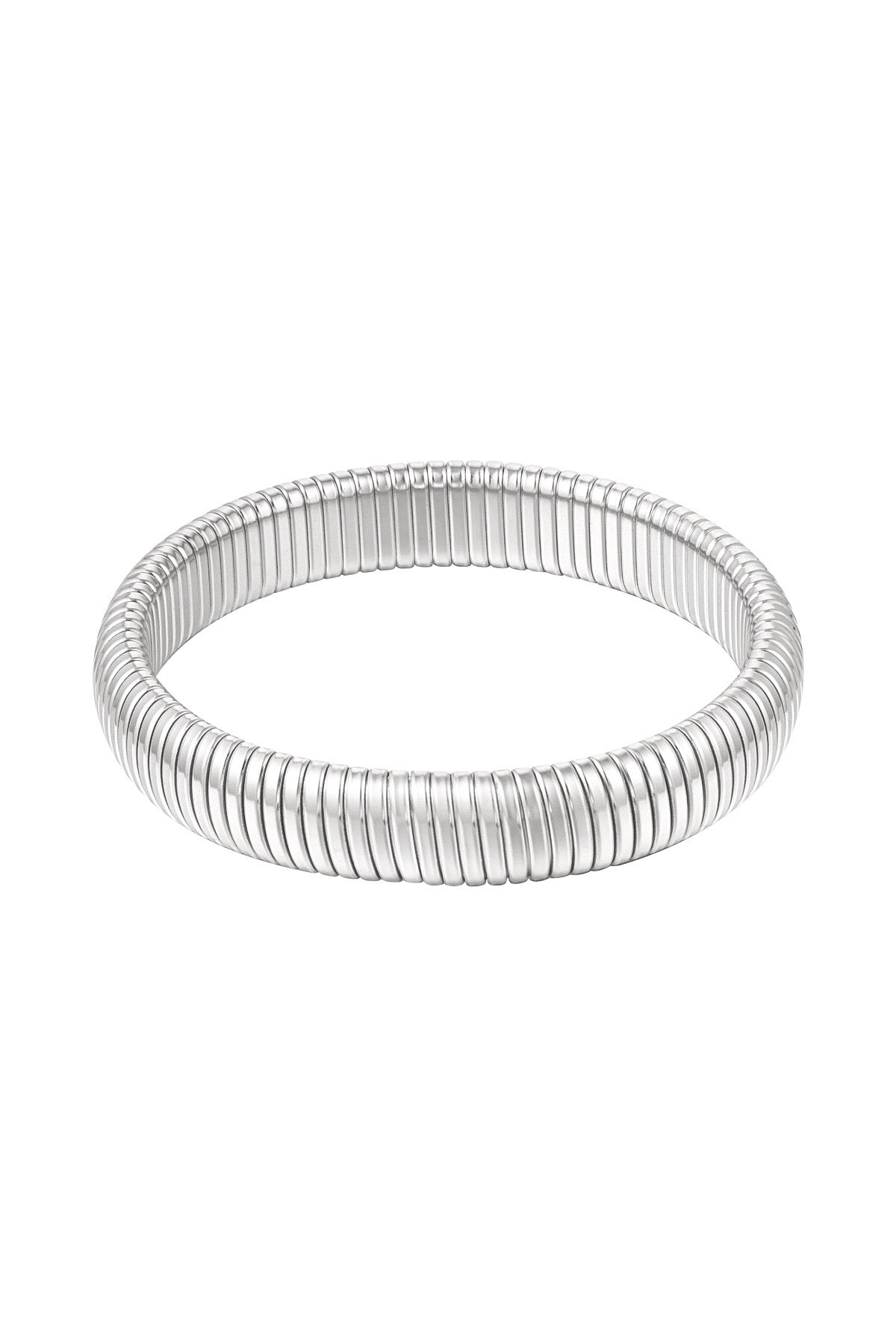 Bracelet ribbed - silver