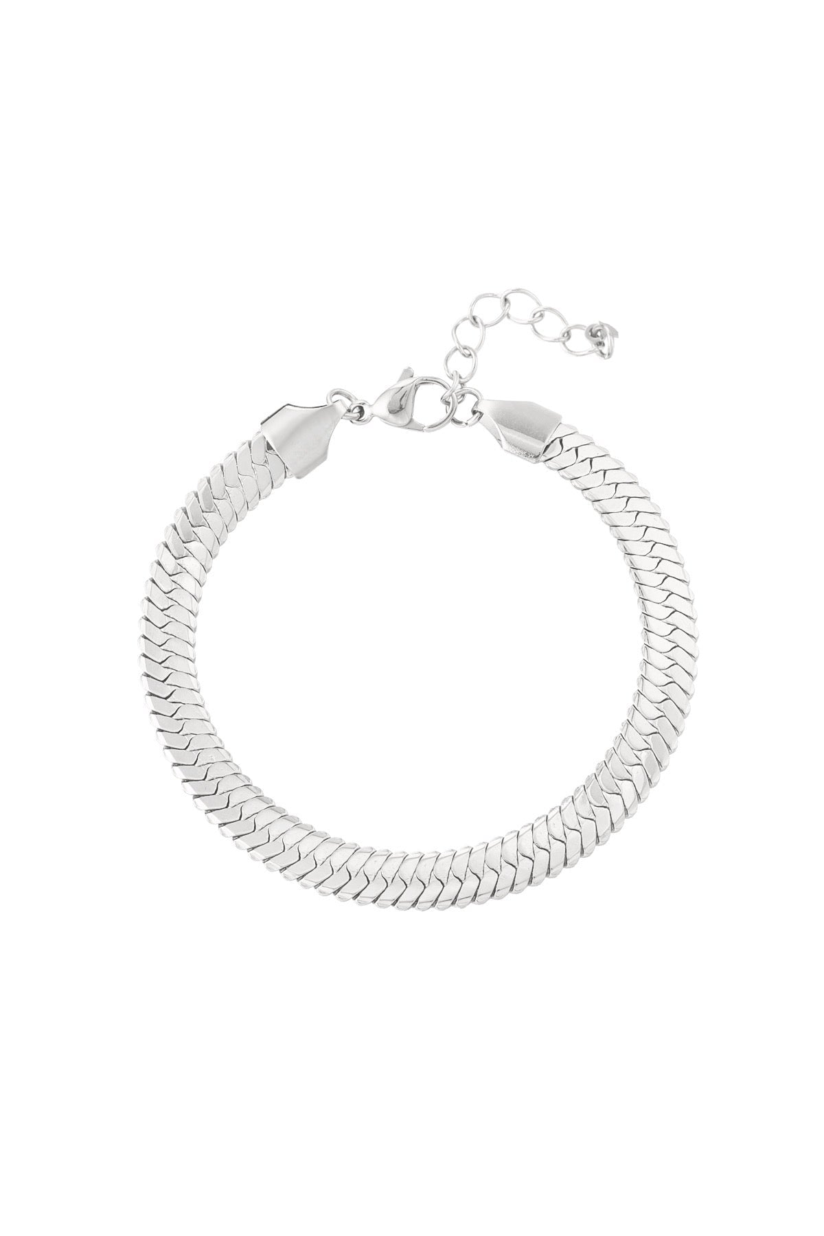 Bracelet flat braided - silver