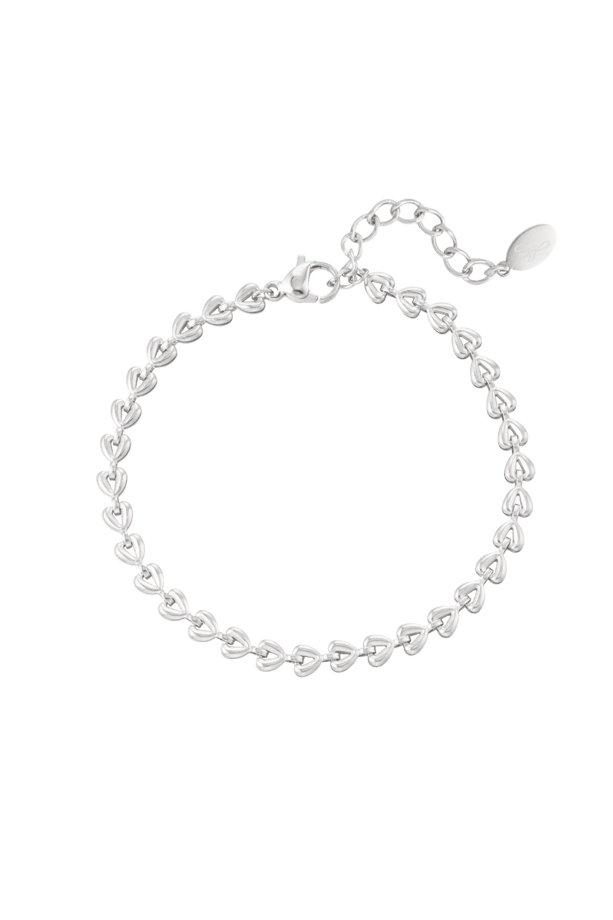 Bracelet linked hearts - silver