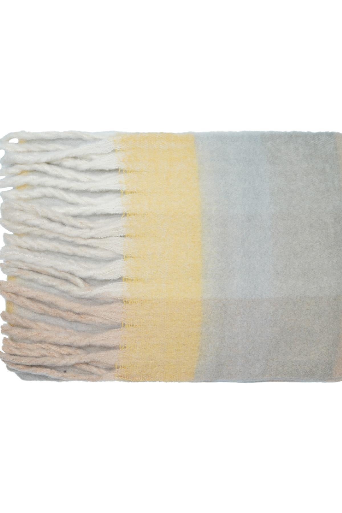 Winter scarf checkered colors Grey Polyester