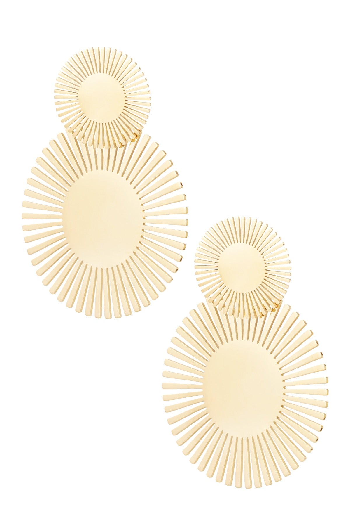 Earrings sun & sun - gold Stainless Steel