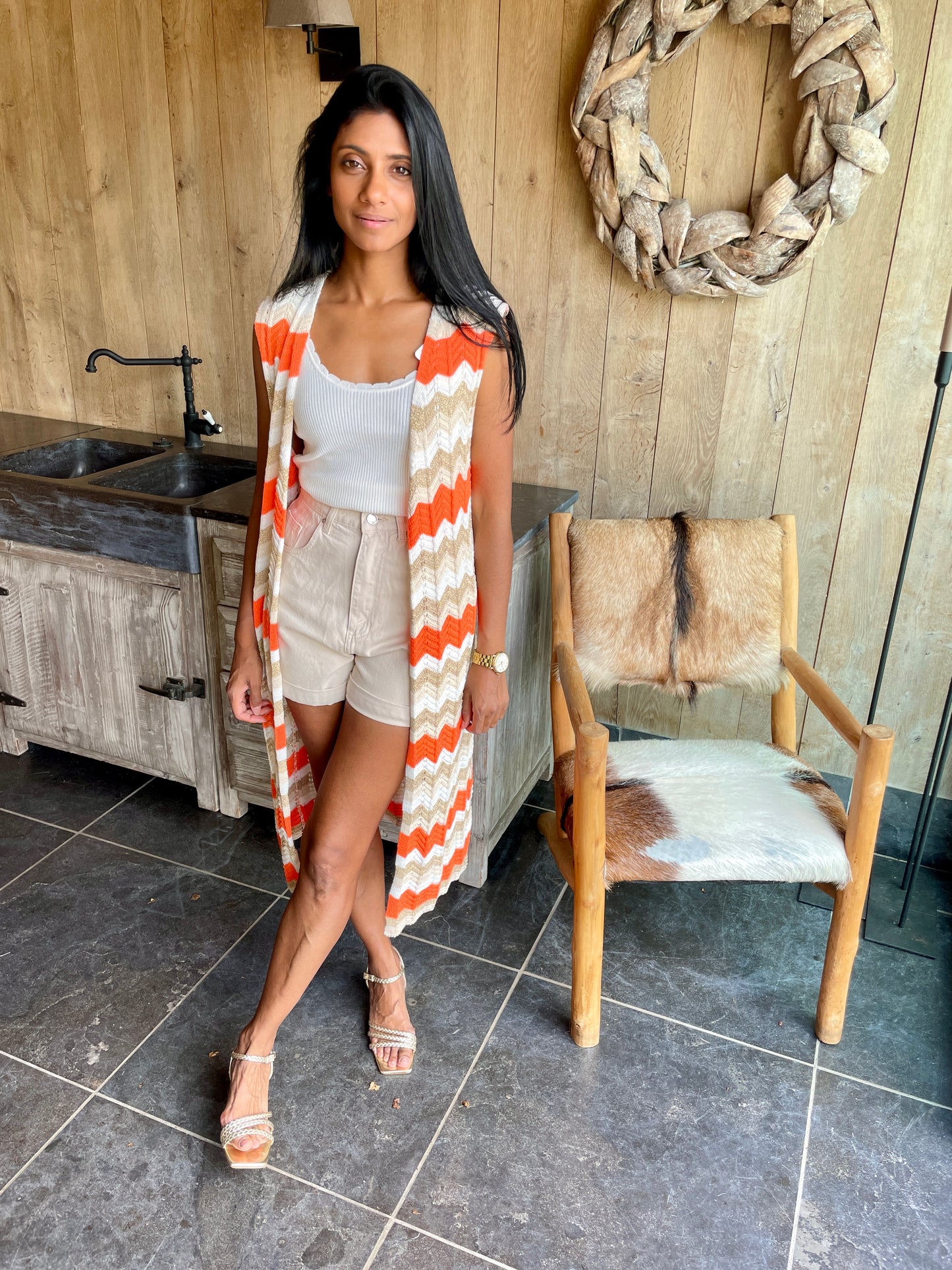 GILET LONG ORANGE