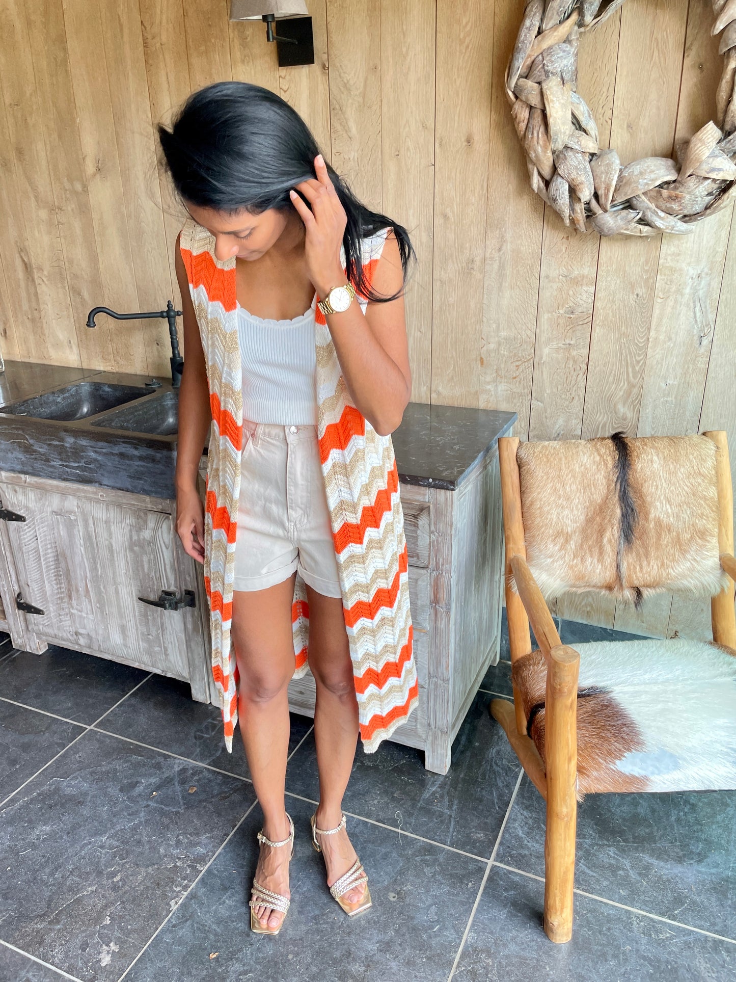GILET LONG ORANGE