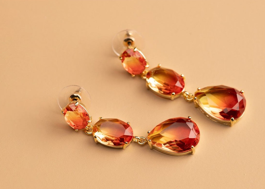Earring stone orange