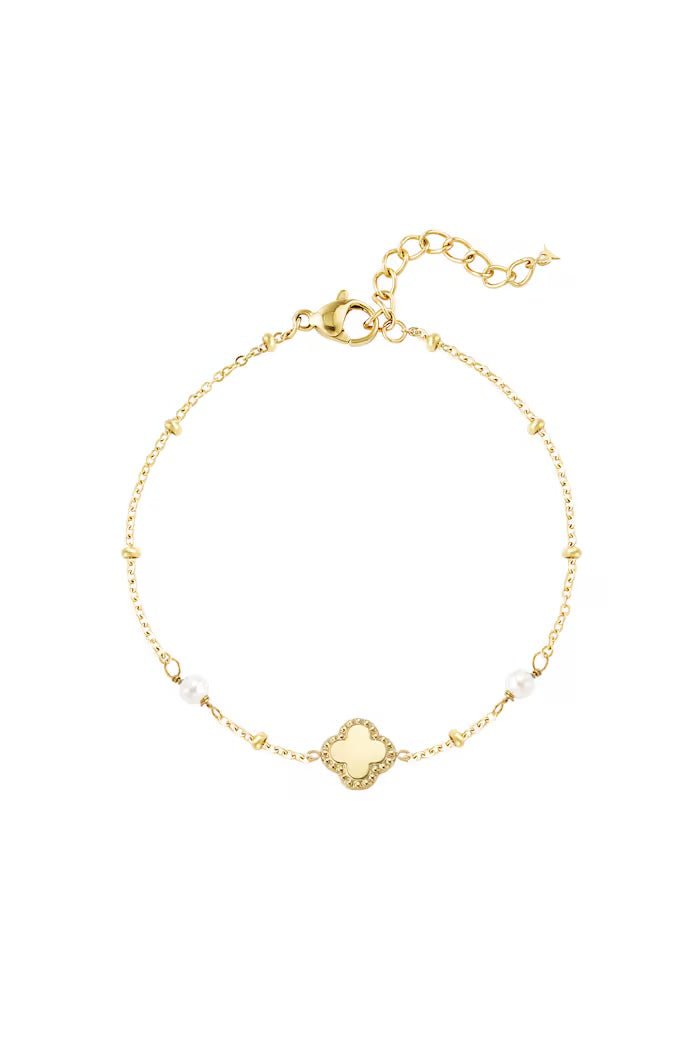 Bracelet clover with pearls
