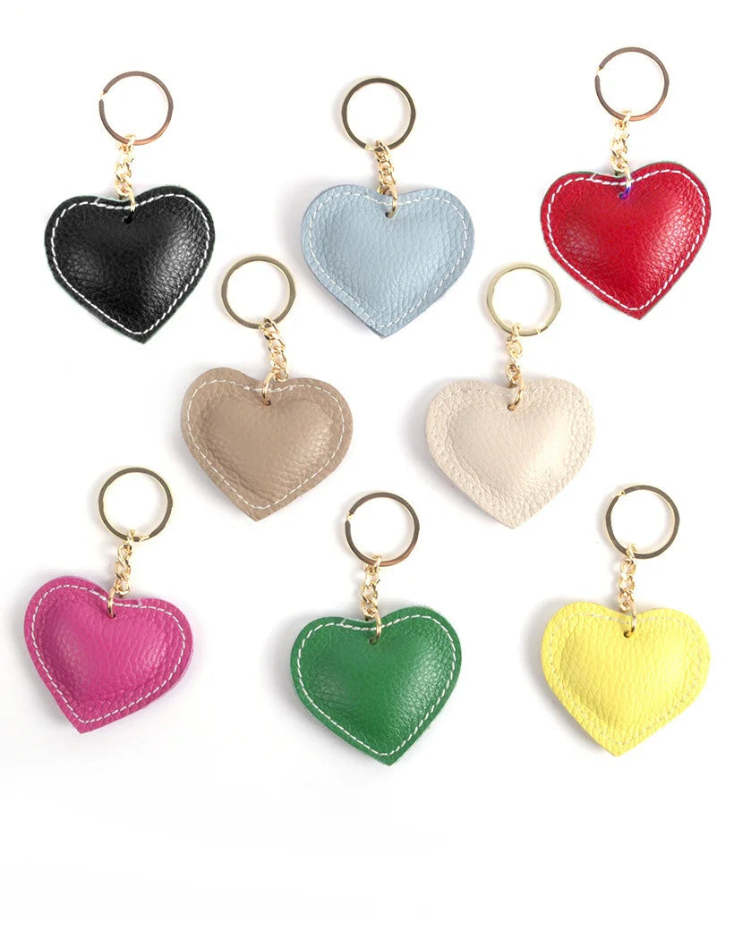 KEYCHAIN HEART LEDER