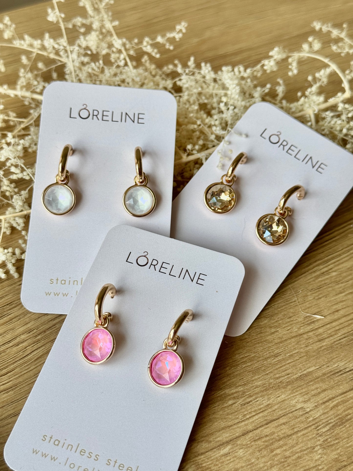 Earring stone pink