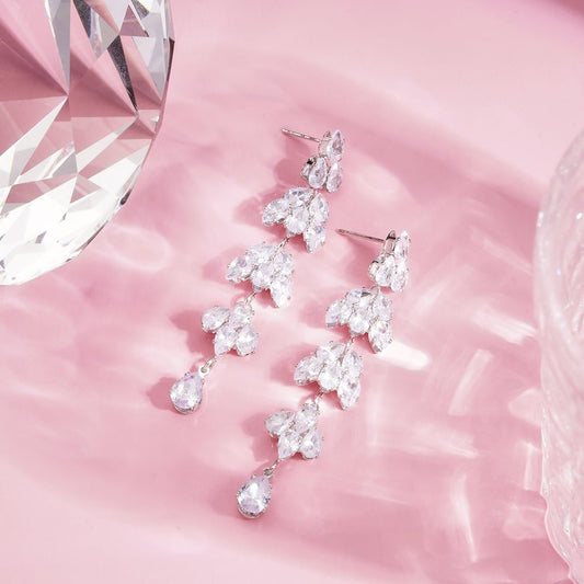 EARRINGS TASSEL FLOWER SILVER