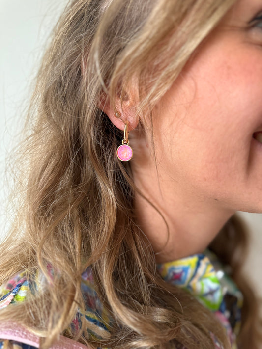 Earring stone pink