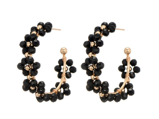 Earrings flowers black