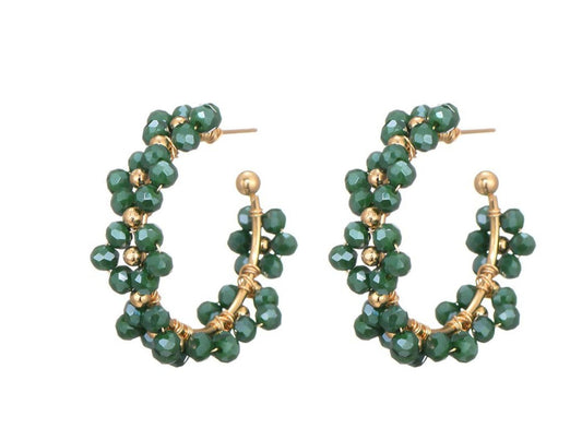 Earrings flowers green