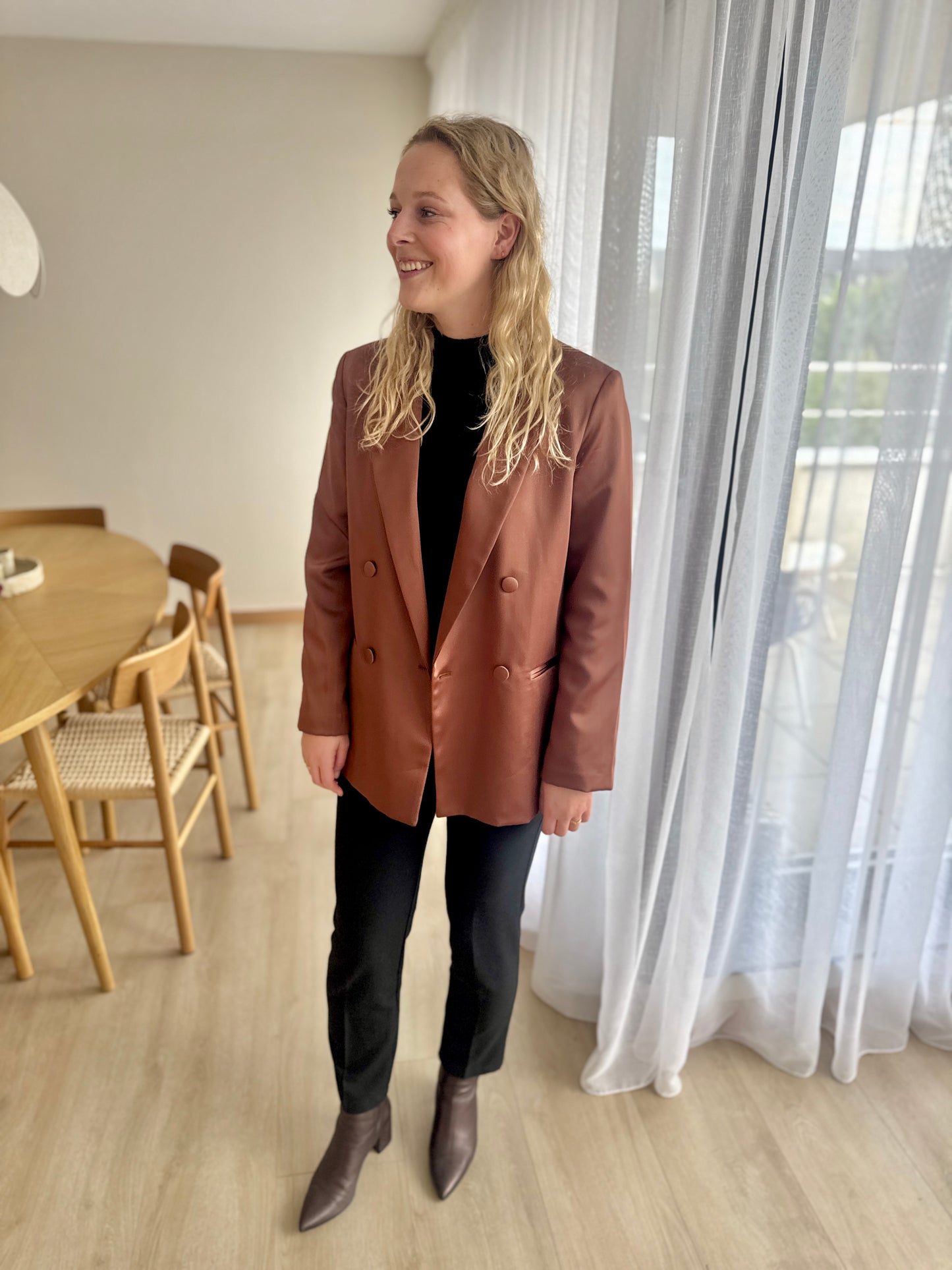 BLAZER SATIN CAMEL