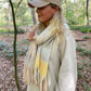 Winter scarf checkered colors Grey Polyester
