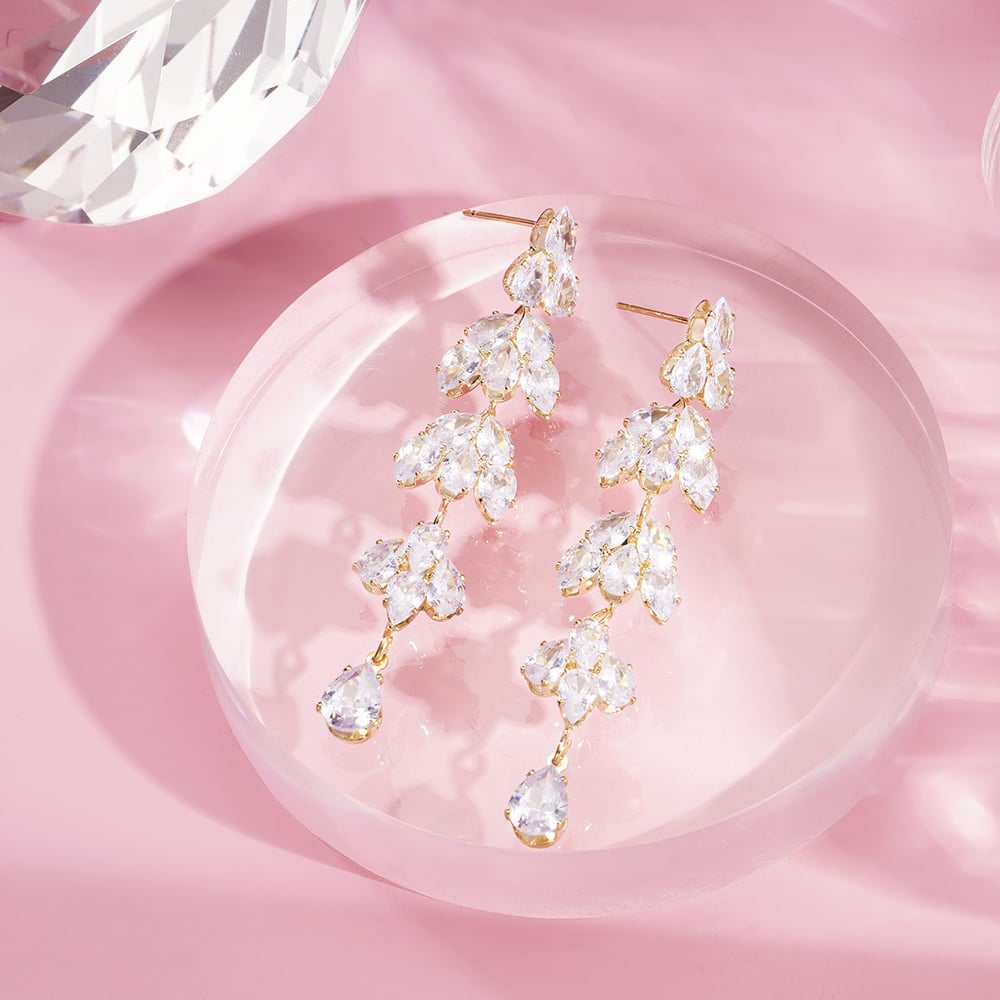 EARRINGS TASSEL FLOWER GOLD