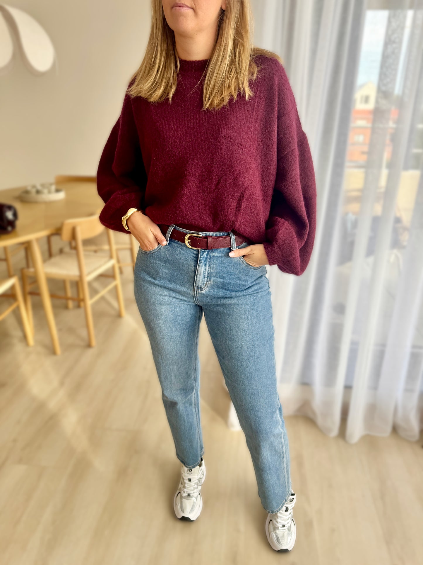 PULL KNIT BORDEAUX