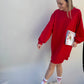 SWEATERDRESS RED