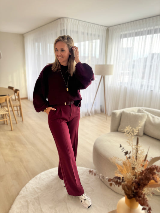 PULL KNIT BORDEAUX